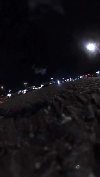 Motorcyclist runs into a guy running in the middle of the street at night