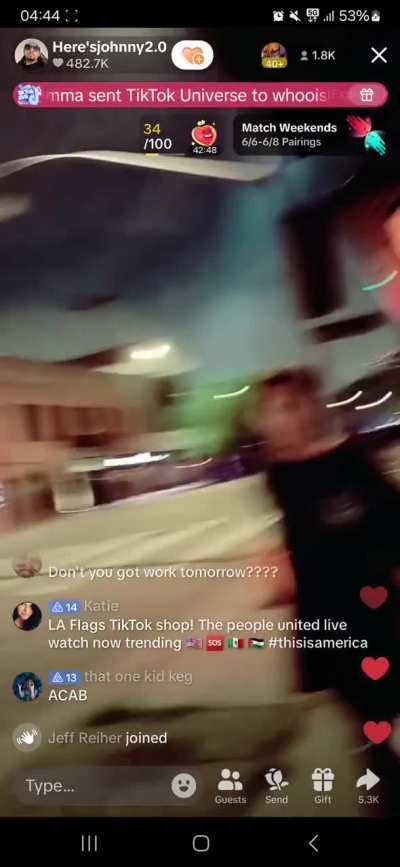 Aftermath of a women being hit by a rubber bullet in LA