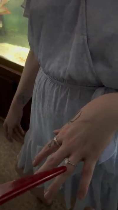 Testing her diamond ring
