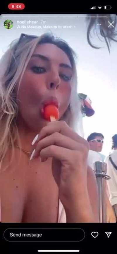 Noelle Sucking Popsicle On Insta Story