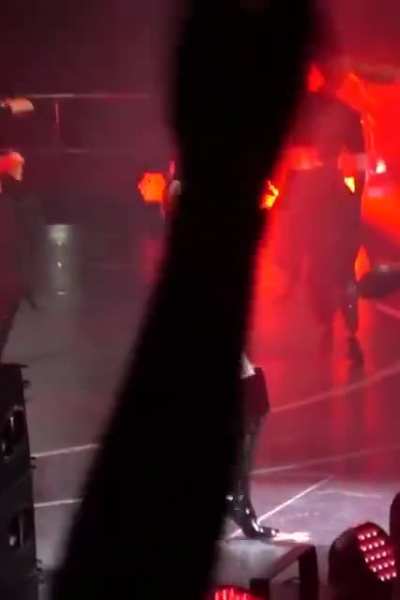 On stage, what an outfit