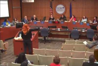 Karen completely unhinged at school board meeting