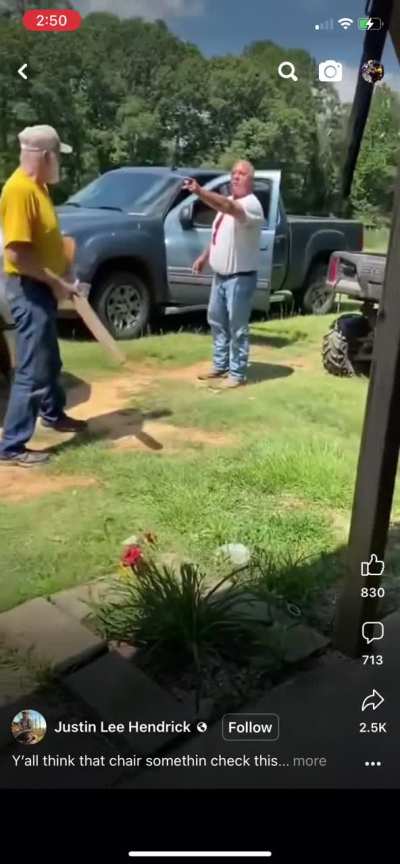 Dude gets cracked in the head with shovel over a side by side