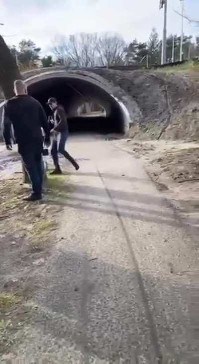 Fireworks in a tunnel create a shockwave