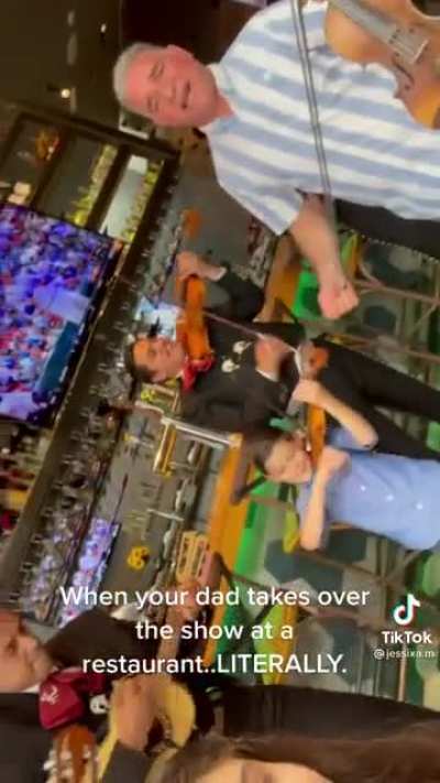 When dad takes over the show at a restaurant!