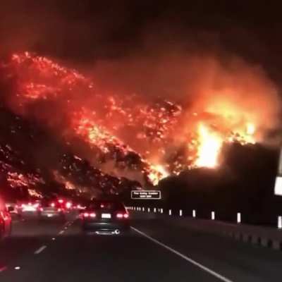 During the 2018 wildfires, this man captured his drive to work in the morning