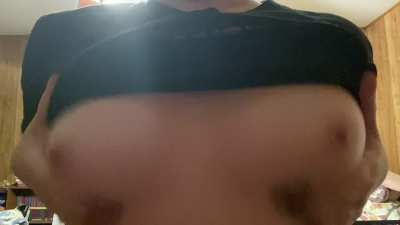 So perky they can’t really “drop” but I can bounce and play with them for you, daddy