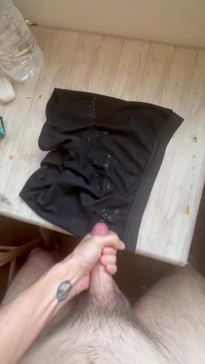 I don’t think there’s a better feeling than squeezing my throbbing cock until I spurt out a thick load allover a new pair of undies. Made a goal to blast 20 loads on these in one week. Think I can do it? Peep my Redgifs to hear me moan as I cum. (28)