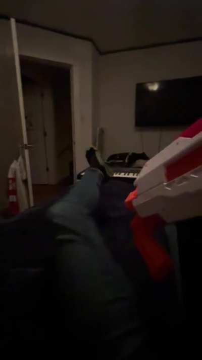 I tried a nerf gun I just got on myself
