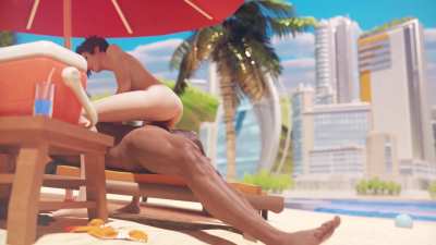 Tracer at the beach.