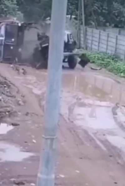 The truck keeps going.