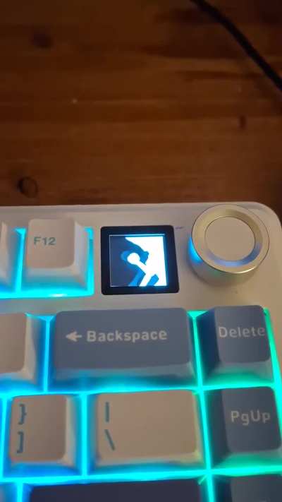 Bad apple on a keyboard screen.