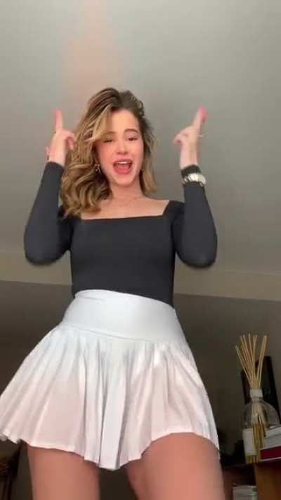 white mini skirt