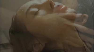 Rich girl instructs her helper female maid to pleasure her during bath