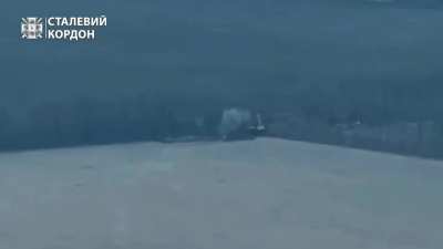 A earthmoving machine used by the Russians to fortify their positions in the Kharkiv region was spotted by an observation drone and hit by mortar fire.  15th Mobile Border Detachment — 