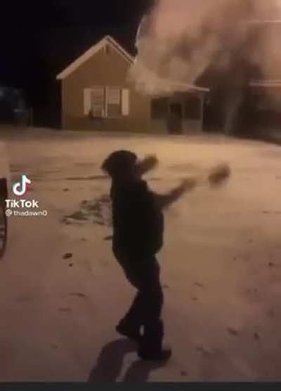 Look at him making a snow angel 😇