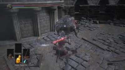 Fun fact : You can parry the one handed attacks of Harald Legion Knights for a riposte if you feel brave enough.
