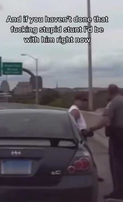 Cop loses it on the side of the highway