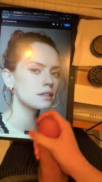 Daisy Ridley week - day 3 - tribute 3 - my bud jerkin his massive cock over daisy ass and huge facial cumshot - If u want 2 b fed celebs and porn and show off jerkin over them on a second screen - public or private sessions - add hertsgirls on k1k