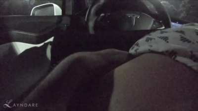 Was riding my hubby at a Tesla Supercharger and this guy pulls up right as I was getting creampied 😅 [OC] [GIF]