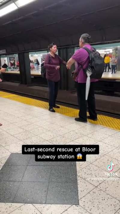 Toronto woman saved from death by train at the last second