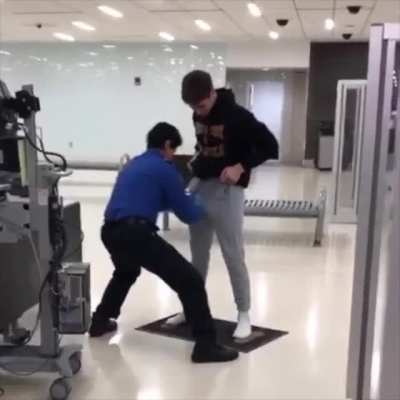 TSA checks for suspicious package in sweatpants