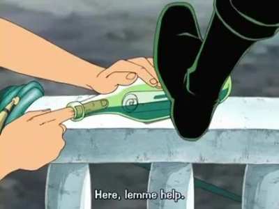 Luffy gets his finger stuck