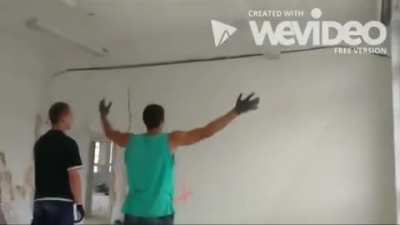 Polish man intimidates wall into falling down