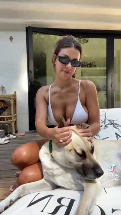Big tits & puppy love