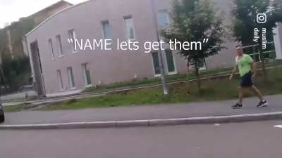 2 lady’s flipping a guys car after he burnt the Quran