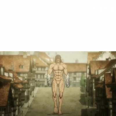 Titan calmly walking with hype music
