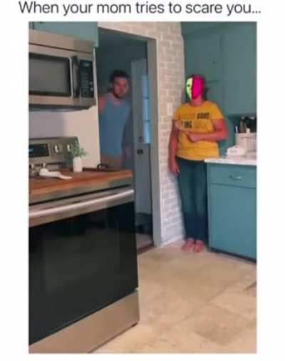 He’s gonna get his butt whooped with her spoon