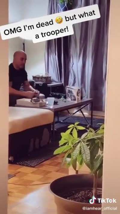 The way he checks the wallet before freaking out
