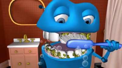 with teeth.
