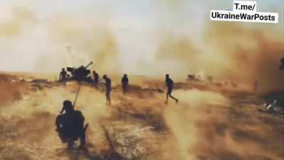 Russian officer supervising artillery fire sit on an office chair. original audio.