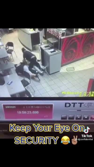 Security wasn’t standing for whatever freak out was happening...