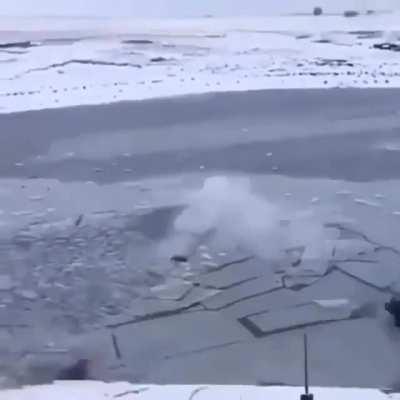 Man crashes car on ice and goes under