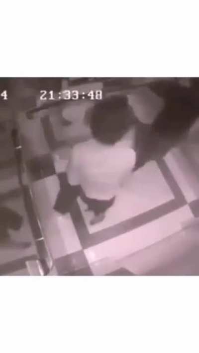 Woman beats man after he tries to sexually assault her on elevator.