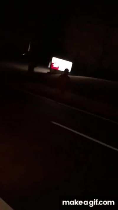 Crackhead chasing a car