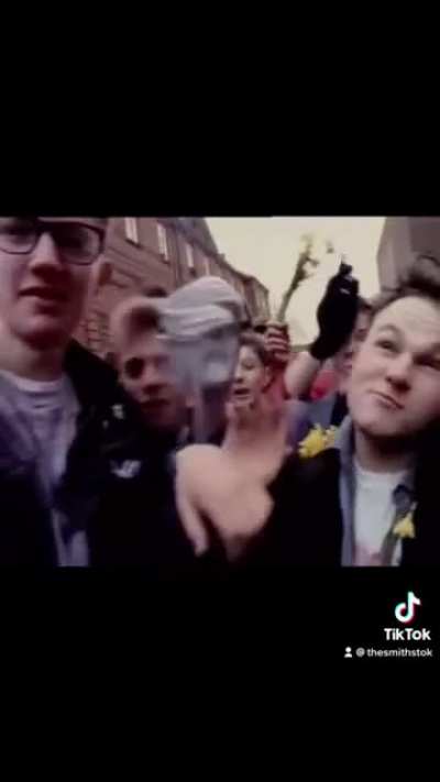 Fans waiting before the Morrissey gig in 1988