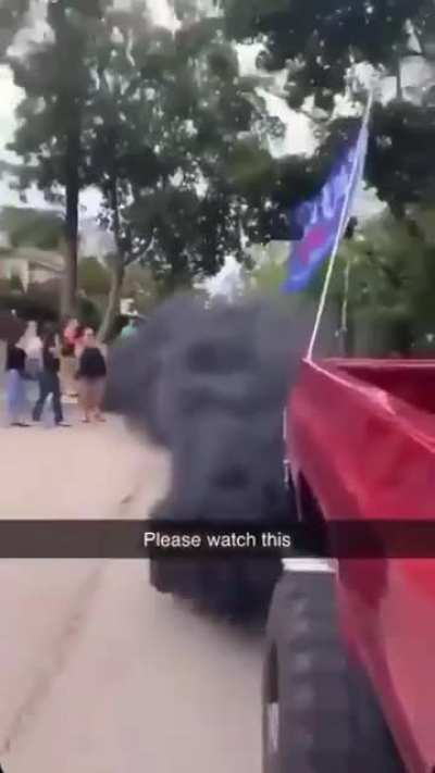 Trump supporter coal rolling.
