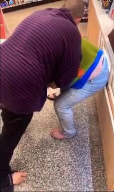 Mans gets punched in the crotch repeatedly.
