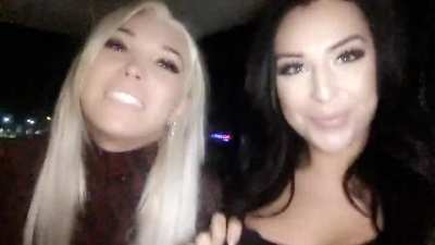 Chanel & Aubrey messing around in a car