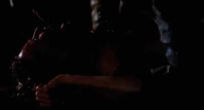 Assaulted by an alien insect; Taaffe O'Connell- Galaxy of Terror (1981)