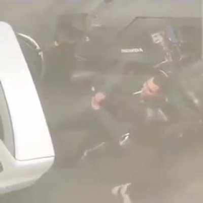 Anti-riot cop doing drug on the job