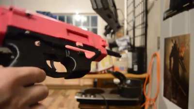 Working on a printed munition FGC that uses a printed bolt and fires a modified PIP-9 round that has a cavity for fitting a .22 pellet. Feeds and fires but cycling still needs work. I see it being used as a fun cardboard parlor plinker or for training pur