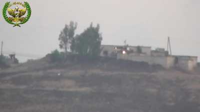 FSA BGM-71 TOW team targets an SAA T-72 outside of Aleppo - 8/1/2014