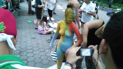 Teen girl at NYC Body Painting Day 2015