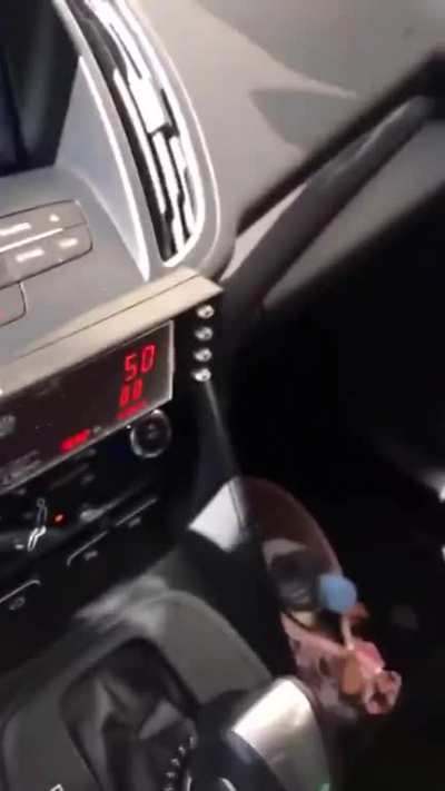 Perv sniffs and licks a woman’s car during her lunch break. She’s forced to drive away while he clings onto the hood of her car.