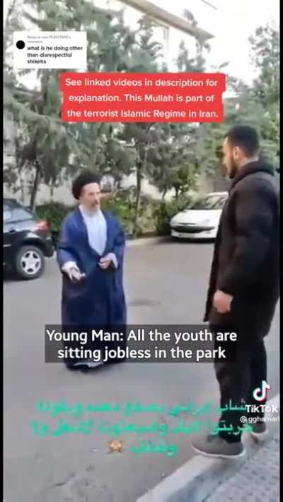 Slapping mullah for genocide, murder, racism, injustice, gender apartheid, terrorism, corruption, embarrassing, and destroying Iran